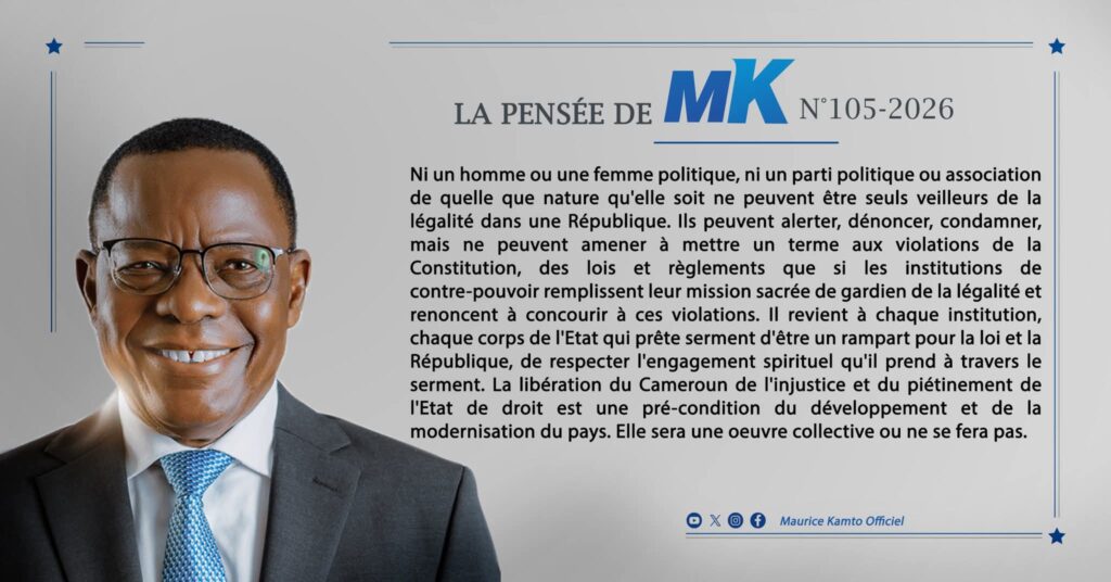 Cameroon: Maurice Kamto calls for collective mobilization to defend the rule of law