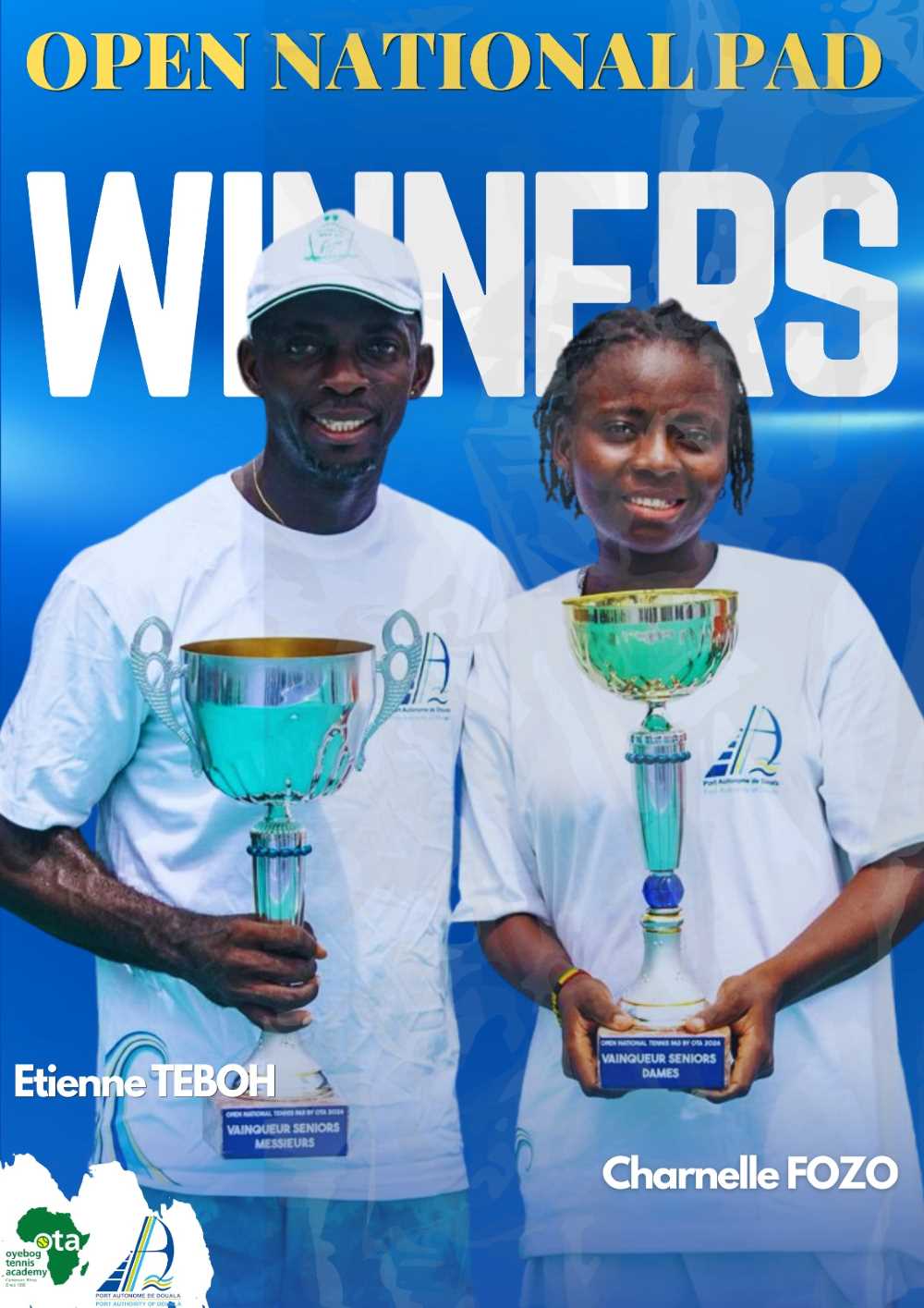Etienne Teboh et Charnelle Fozo couronnés à l'Open National PAD 2026